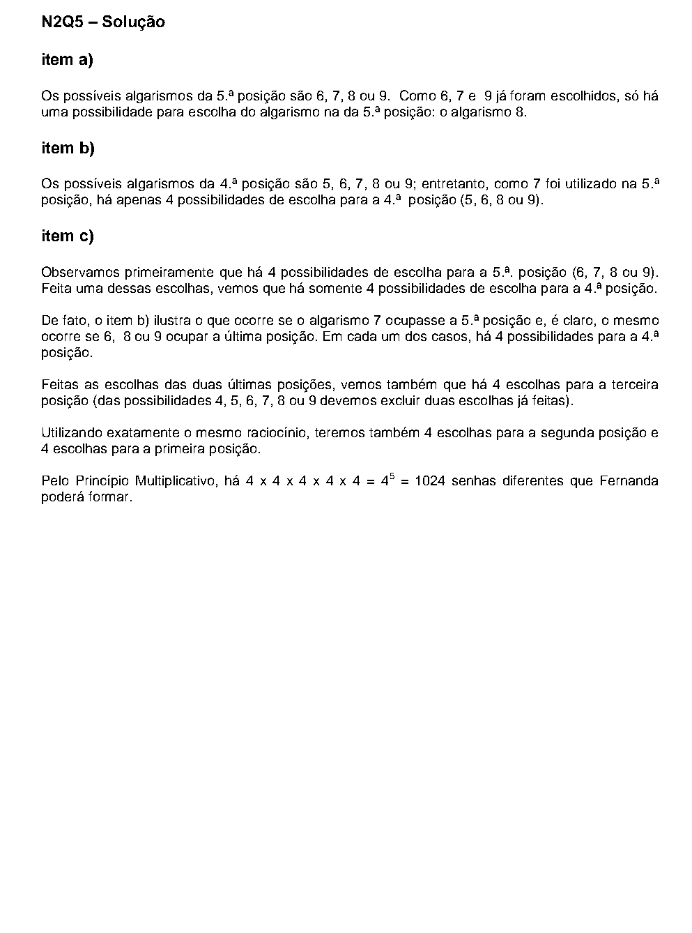 Reprodução da resolução 05, OBMEP 2016, nível 2, página 10