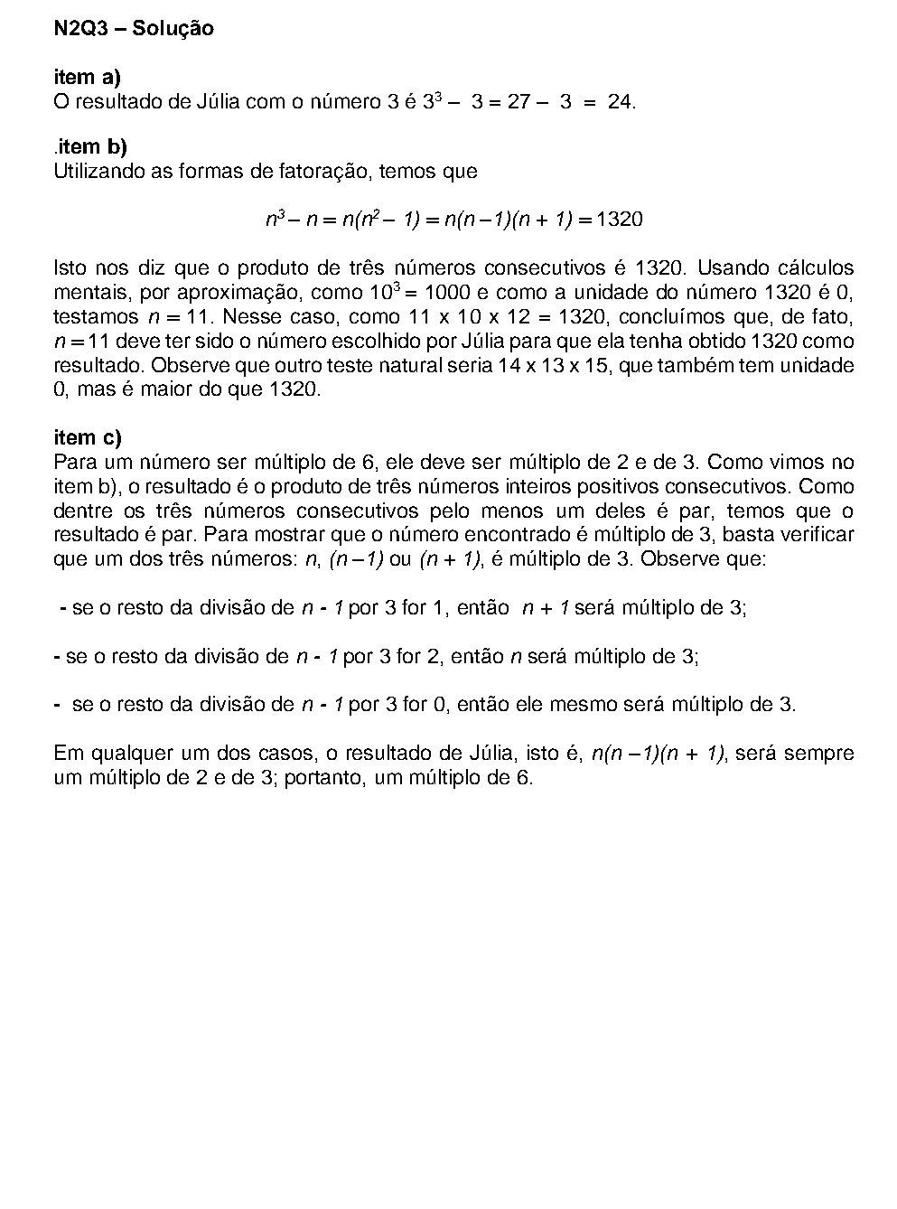 Reprodução da resolução 03, OBMEP 2017, nível 2, página 3