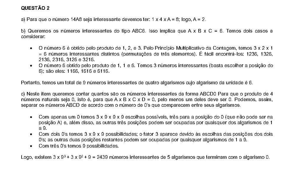Reprodução da resolução 02, OBMEP 2018, nível 2, página 1