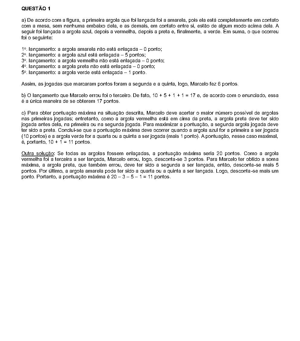 Reprodução da resolução 01, OBMEP 2019, nível 1, página 1
