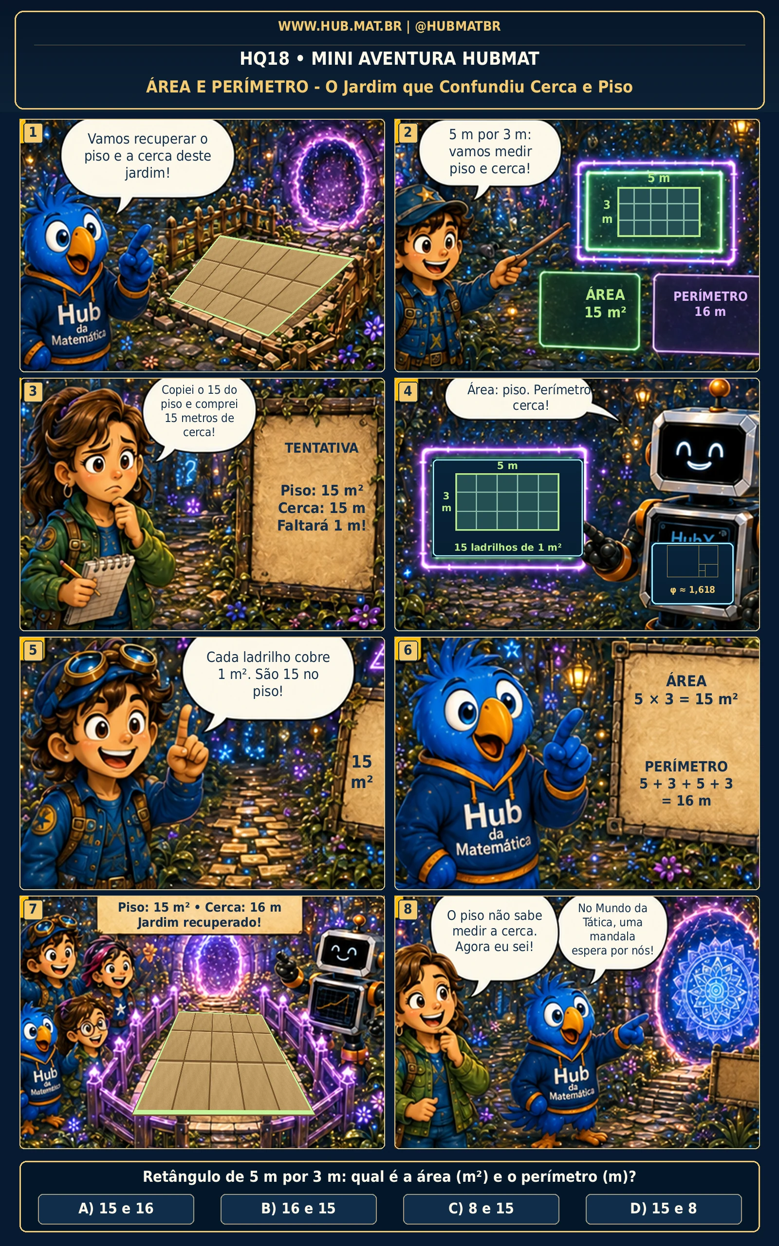 Mini Aventura 18 HUBMAT — Área e Perímetro