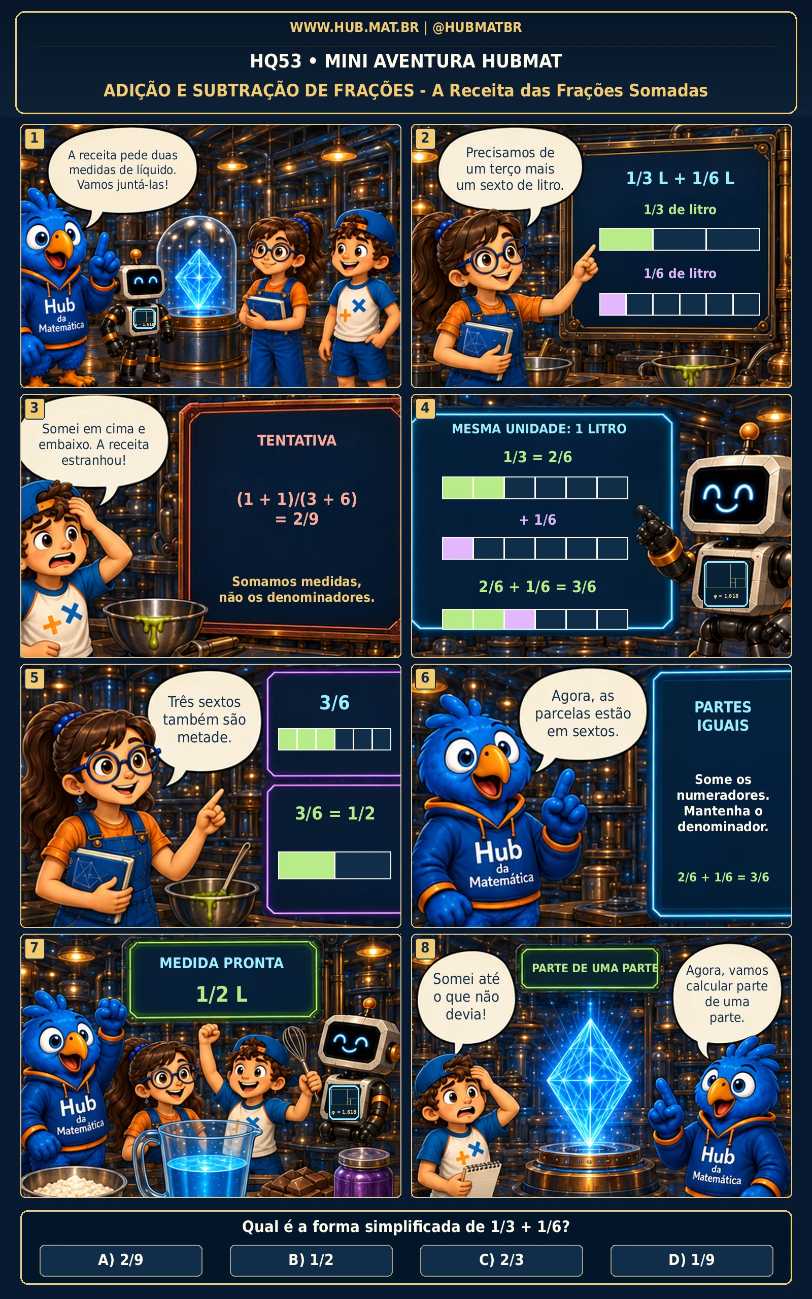 Mini Aventura 53 HUBMAT — Soma e Subtração de Frações