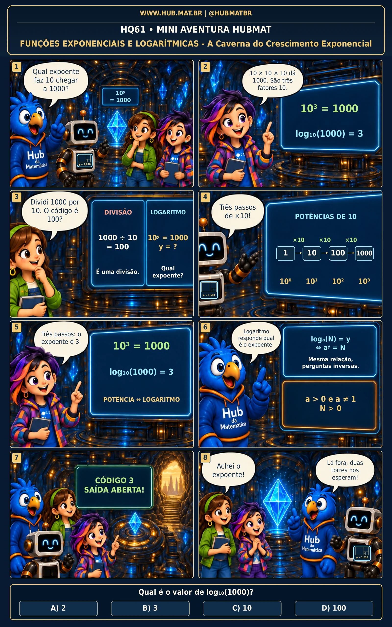 Mini Aventura 61 HUBMAT — Funções Exponenciais e Logarítmicas