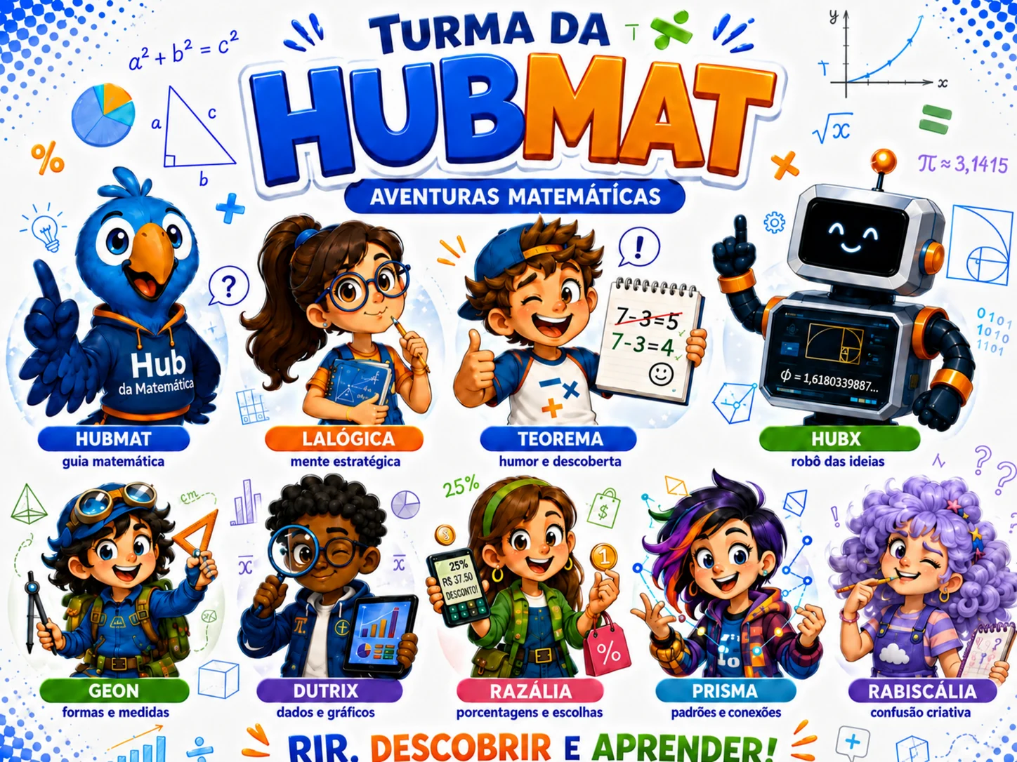 Personagens da Turma da Hubmat reunidos